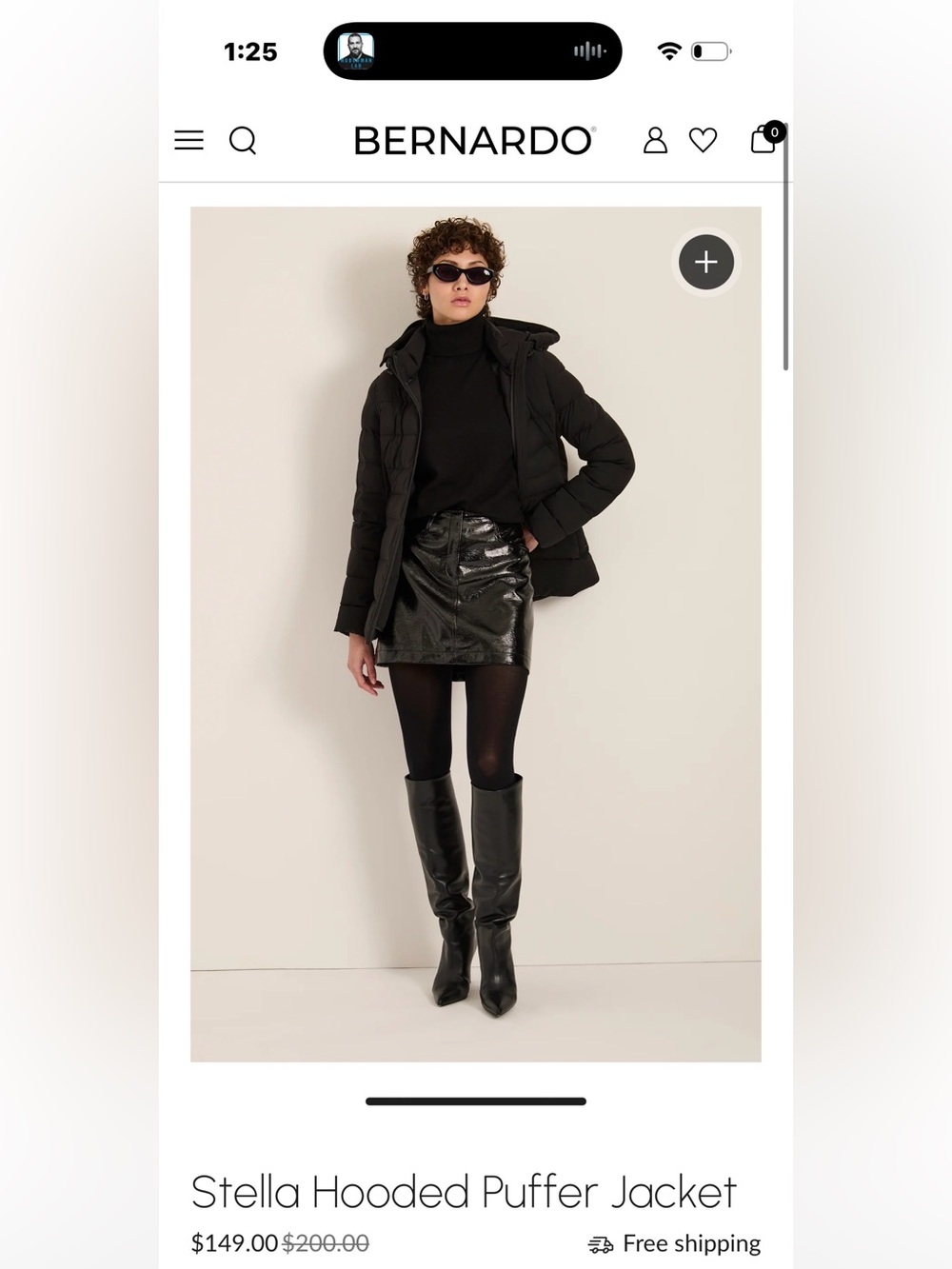 Bernardo Black Puffer Coat